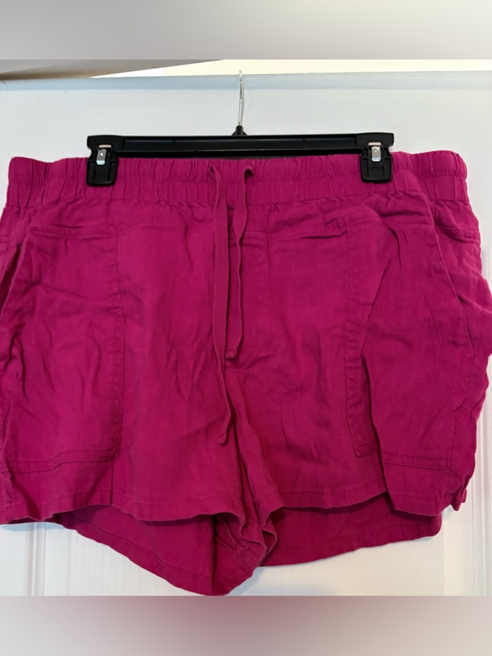 Kut from the Kloth High-Waist Drawstring Shorts - Magenta